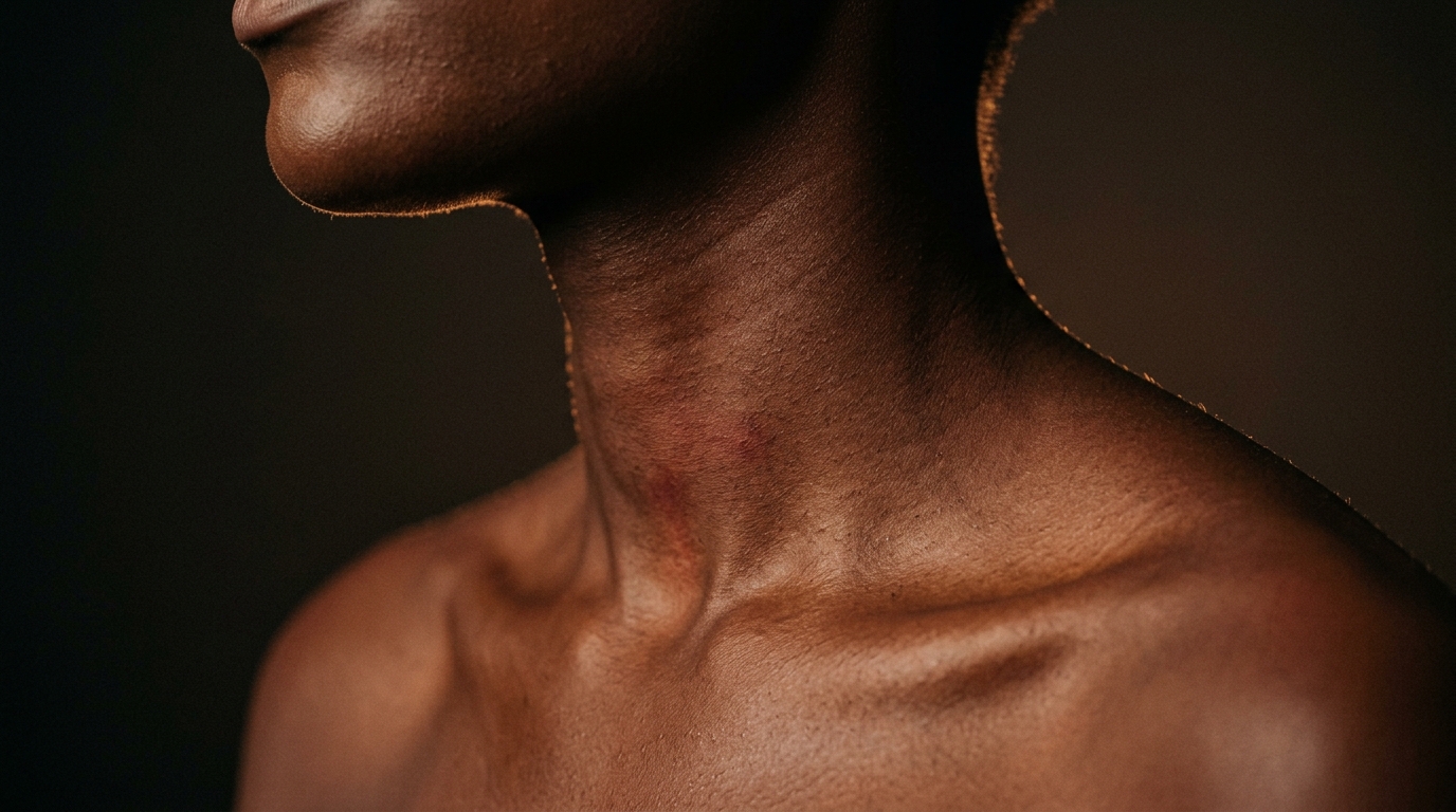 Abstract close-up of human skin in soft shadow
