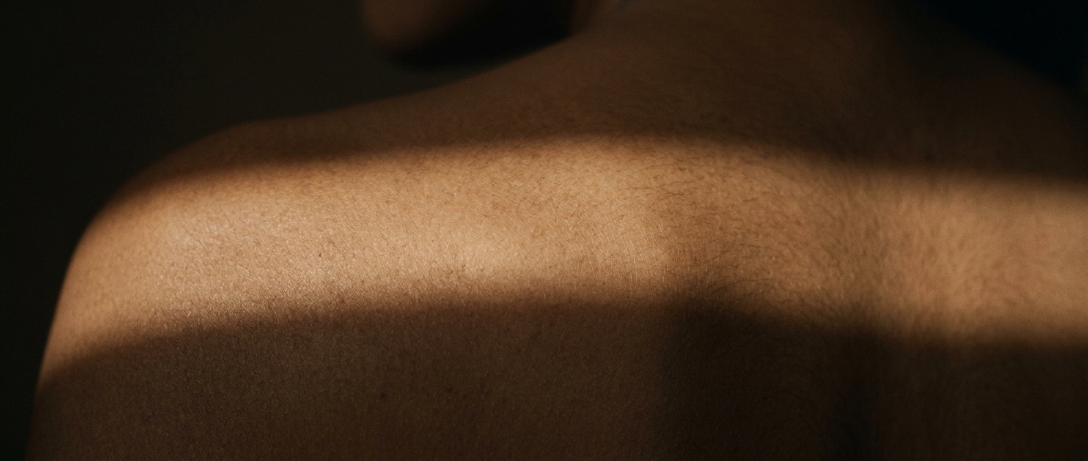 Close-up texture of skin in raking light